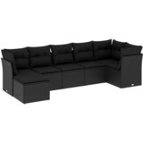  7-dijelni set vrtnih sofa od poliratana s jastucima crni | shoptok.hr