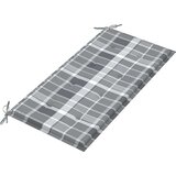 Klupa sa sivim kariranim jastukom 112 cm od tikovine | shoptok.hr