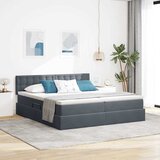  LED krevet za pohranu s madracem Tamnosiva 180 x 200 cm Baršun | shoptok.hr