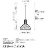 Opviq Luster Tabut-Mr-672-1, 38cm, IP20, Zlatna boja | Eponuda.ba