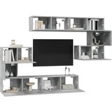  8-dijelni set TV ormarića siva boja betona konstruirano drvo | shoptok.hr