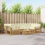  Set vanjskih sofa 7 kom. Bijela i krem Poliester | shoptok.hr
