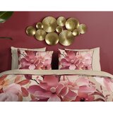 Descanso Rožnata/bež enojna/podaljšana posteljnina iz bombažnega satena 140x220 cm Chaja – | Shoptok.si