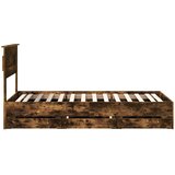  Krevetna konstrukcija s ladicama Dimljeni hrast 75 x 190 cm | shoptok.hr