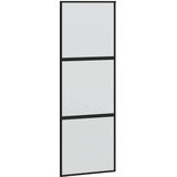 vidaXL Drsna vrata z opremo črna 76x205 cm kaljeno steklo | Shoptok.si