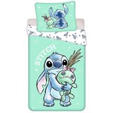 Jerry Fabrics Mentolno zelena enojna bombažna otroška posteljnina 140x200 cm Lilo & Stitch "Buddies" – Cene