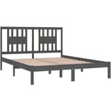  Posteljni okvir siv iz trdnega lesa 150x200 cm 5FT, (20644652) | Shoptok.si