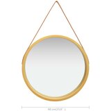Zidno ogledalo s trakom 60 cm zlatno | shoptok.hr
