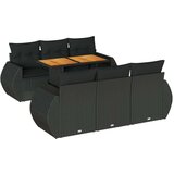 vidaXL 7-dijelni set vrtnih sofa od poliratana s jastucima crni | shoptok.hr