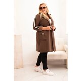 Kesi Włoski Plus Size women's coat made of faux sheepskin with pockets brown | Shoptok.si