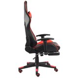 vidaXL Vrtljiv gaming stol z naslonjalom za noge rdeč PVC | Shoptok.si