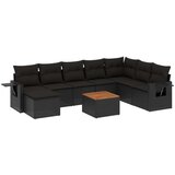  9-dijelni set vrtnih sofa s jastucima crni od poliratana | shoptok.hr