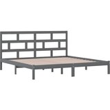 Okvir za krevet od masivne borovine sivi 200 x 200 cm | shoptok.hr