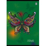 Optimum Sveska sa spiralom tvrdi povez karo A5/80 Butterfly Cene
