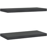  The Living Store Stenske police 2 kosa 50x23,5x3 cm črna nerjaveče jeklo - Stenska Polica, (21497161) | Shoptok.si