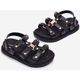 Boto Girls sandals with golden detail black Lunessa | Shoptok.si
