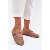 Boto Ballet Flats With Weaving And Straps Khaki Partheda | Shoptok.si