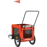 vidaXL Kolesarska prikolica za hišne ljubljenčke oranžna in črna | Shoptok.si
