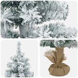 Mini zasnježeno božićno drvce 60 cm PVC Zelena i bijela - Zelena i bijela 60 cm bez LED svjetala | shoptok.hr
