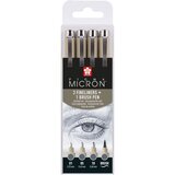  Set tehničkih olovaka Sakura Pigma Micron 3 fineliners a brush pen | tamno sive nijanse Cene