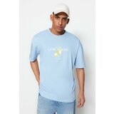 Trendyol T-Shirt - Blue - Oversize Cene