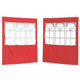  Zid šatora za zabavu 2 pcs 200 x 195 cm Crvena PE i čelik | shoptok.hr