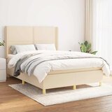  Krevet s oprugama i madracem krem 140 x 190 cm od tkanine Cijene