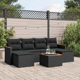 vidaXL 7-dijelni set vrtnih sofa od poliratana s jastucima crni | shoptok.hr