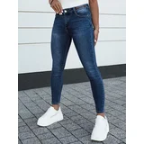 DStreet Spodnie damskie jeansowe slim fit ACORN ciemnoniebieskie