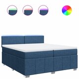 vidaXL Krevet s oprugama i madracem plavi 200 x 200 cm od tkanine | shoptok.hr