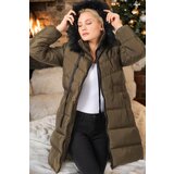Dewberry Z6764 WOMEN'S COAT-PLAIN KHAKI Cene