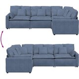  Modularna sofa s jastucima, korduro tkanina, plava | shoptok.hr