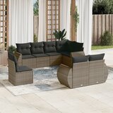  8-dijelni set vrtnih sofa od poliratana s jastucima sivi | shoptok.hr