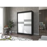 ADRK Klizni ormar BATIA s lakobel staklom 150 cm - CRNA-BIJELA | shoptok.hr