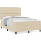 Postelja s škatlastim vzmetenjem z vzmetnico, bež, 140 x 190 cm, tkanina, (22082817) | Shoptok.si
