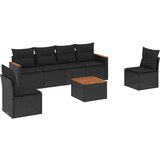  The Living Store Vrtna sedežna garnitura 7-delna z blazinami črn poli ratan - Vrtna Sedežna Garniture, (21452404) | Shoptok.si