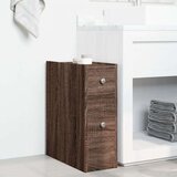  Ozka kopalniška kredenca s kolesi rjavi hrast inženirski les, (21669884) | Shoptok.si