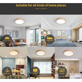 SCHINDORA lesena LED stropna svetilka 21W topla bela svetloba Ø 30 cm | Shoptok.si