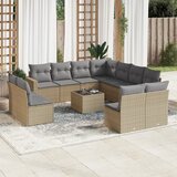 Maison Chic Seti vrtnega pohištva - Vrtna garnitura - Vrtni pohištvo set 12-delna z blazinami bež poli ratan, (21816010) | Shoptok.si
