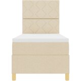  Postelja z vzmetnico z vzglavjem krema 80 x 200 cm blago, (5000128468) Slike