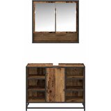  Set namještaja za kupaonicu 2 kom. Staro drvo Konstruirano drvo Smeđa 80 x 33 x 60 cm | Shoptok.si