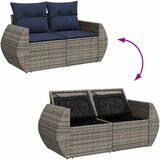  6-dijelni set vrtnih sofa poliratan i bagrem s jastucima sivi | shoptok.hr