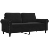  The Living Store Kavč dvosed črn 140 cm žamet - Dvosed, (21494953) | Shoptok.si