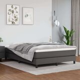 vidaXL Box spring posteljni okvir siv 140x190 cm umetno usnje | Shoptok.si