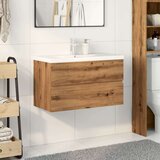 vidaXL Omarica z umivalnikom artisan hrast 81x39,5x49 cm | Shoptok.si