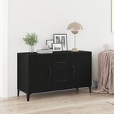vidaXL Črni hrastov stranski odbor - 100 x 36 x 60 cm - Izdelano iz inženirskega lesa, (22010931) | Shoptok.si