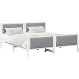  Krevetna konstrukcija Svijetlo siva 180 x 200 cm tkanina Bijela | Shoptok.si
