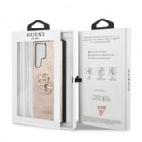 Guess GUHCS23L4GMGPI silikonski ovitek za samsung galaxy S23 ultra 5G - roza z zlatim logom | Shoptok.si