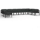  10-dijelna vrtna garnitura s jastucima aluminijska antracit | shoptok.hr