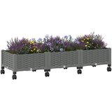  Vrtni saksija s kotačima Svjetlosiva 120 x 40 x 33 cm PP | Eponuda.com